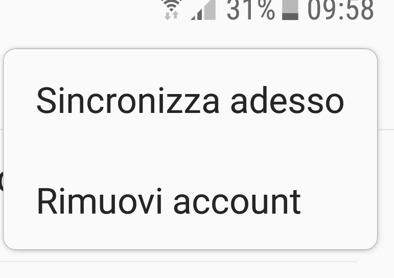 rimuovi account google
