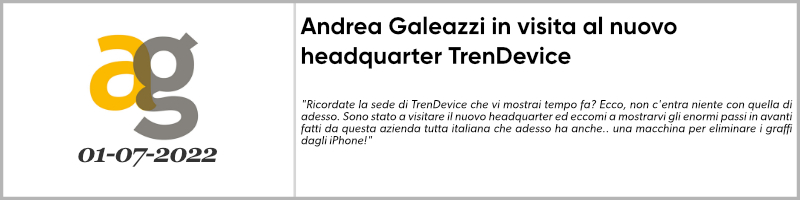 Andrea Galeazzi in visita al nuovo headquarter TrenDevice